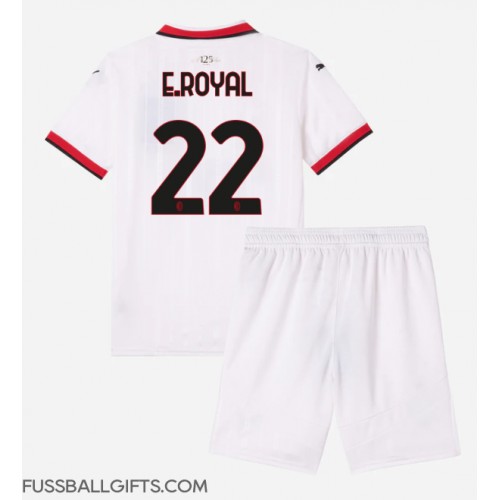 AC Milan Emerson Royal #22 Fußballbekleidung Auswärtstrikot Kinder 2024-25 Kurzarm (+ kurze hosen)